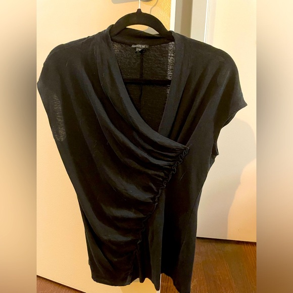 Lafayette 148 Cap Sleeve Rusched Top - Picture 1 of 5